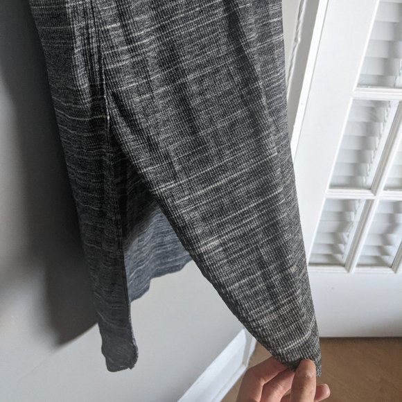 Textured Grey Blouse Top with Long Slit - Picture 2 of 3